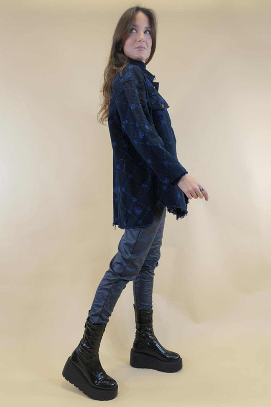 Bloom Broderie Anglais Denim Jacket Navy 